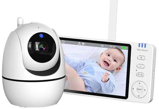 5-Zoll HD Video-Babyphone mit Kamera, PTZ-Zoom und Nachtsicht