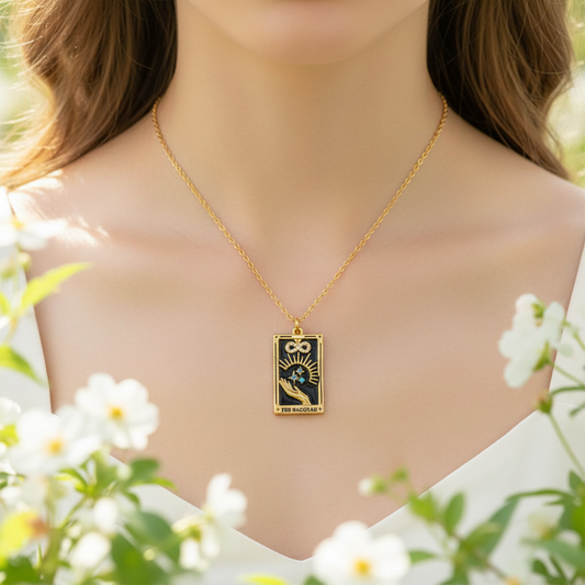 Vergoldete Tropfen-Halskette - TarotJewelry 