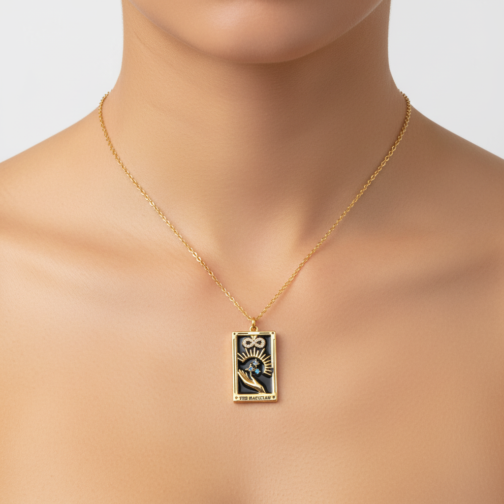 Vergoldete Tropfen-Halskette - TarotJewelry 