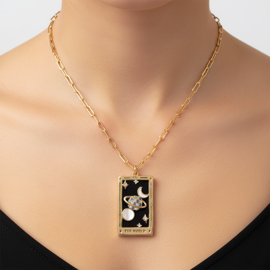 Vergoldete Tropfen-Halskette - TarotJewelry 