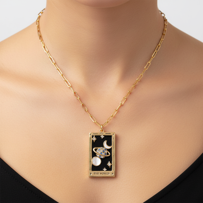 Vergoldete Tropfen-Halskette - TarotJewelry 