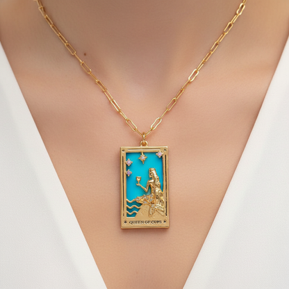 Vergoldete Tropfen-Halskette - TarotJewelry 