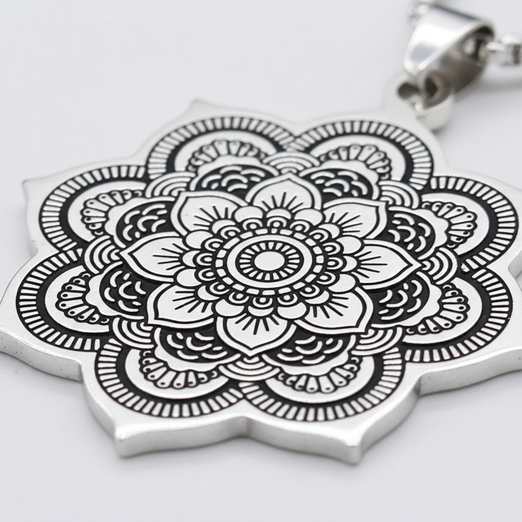 Versilberte Halskette - LotusShine 