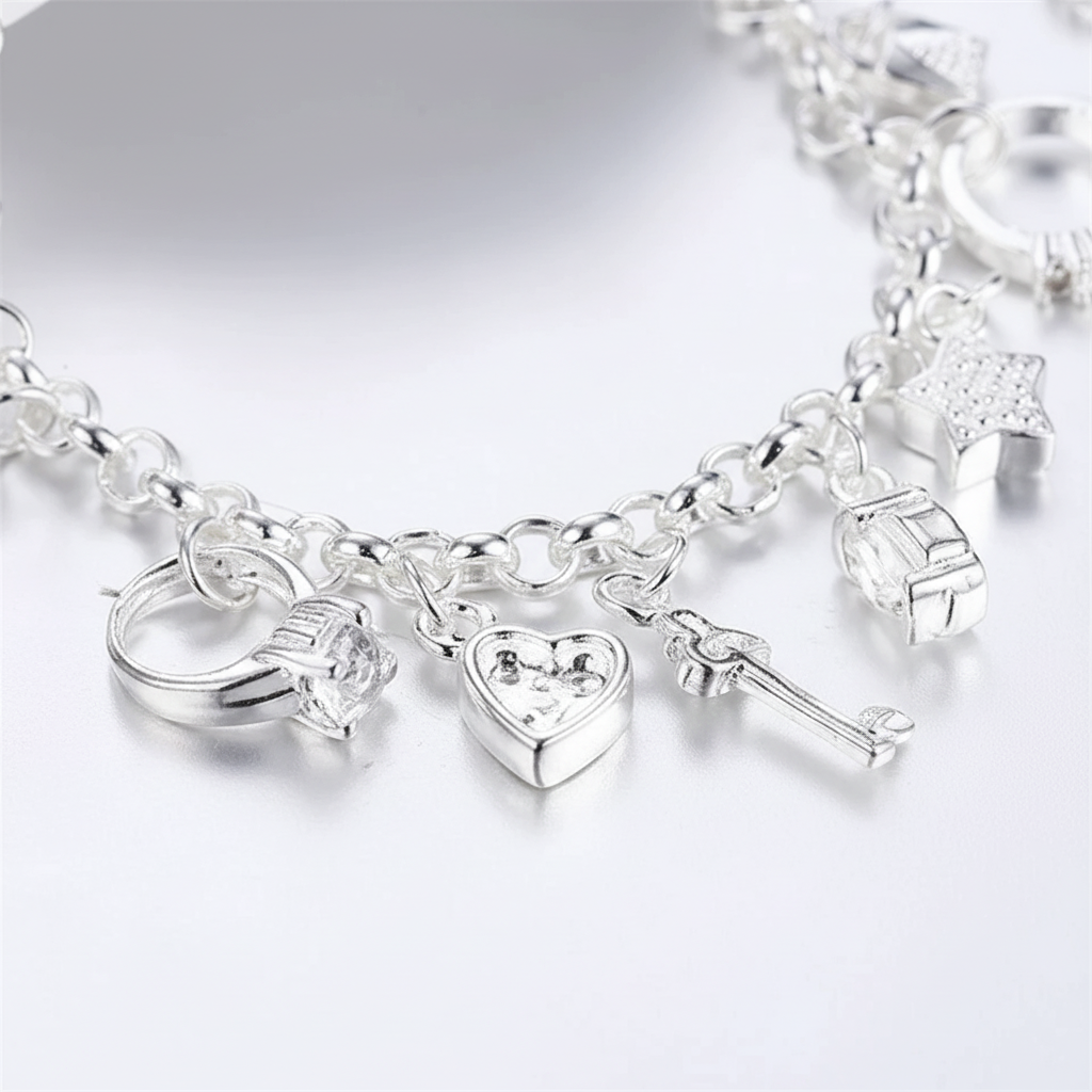 Versilbertes Charm-Armband - CharmGlow 