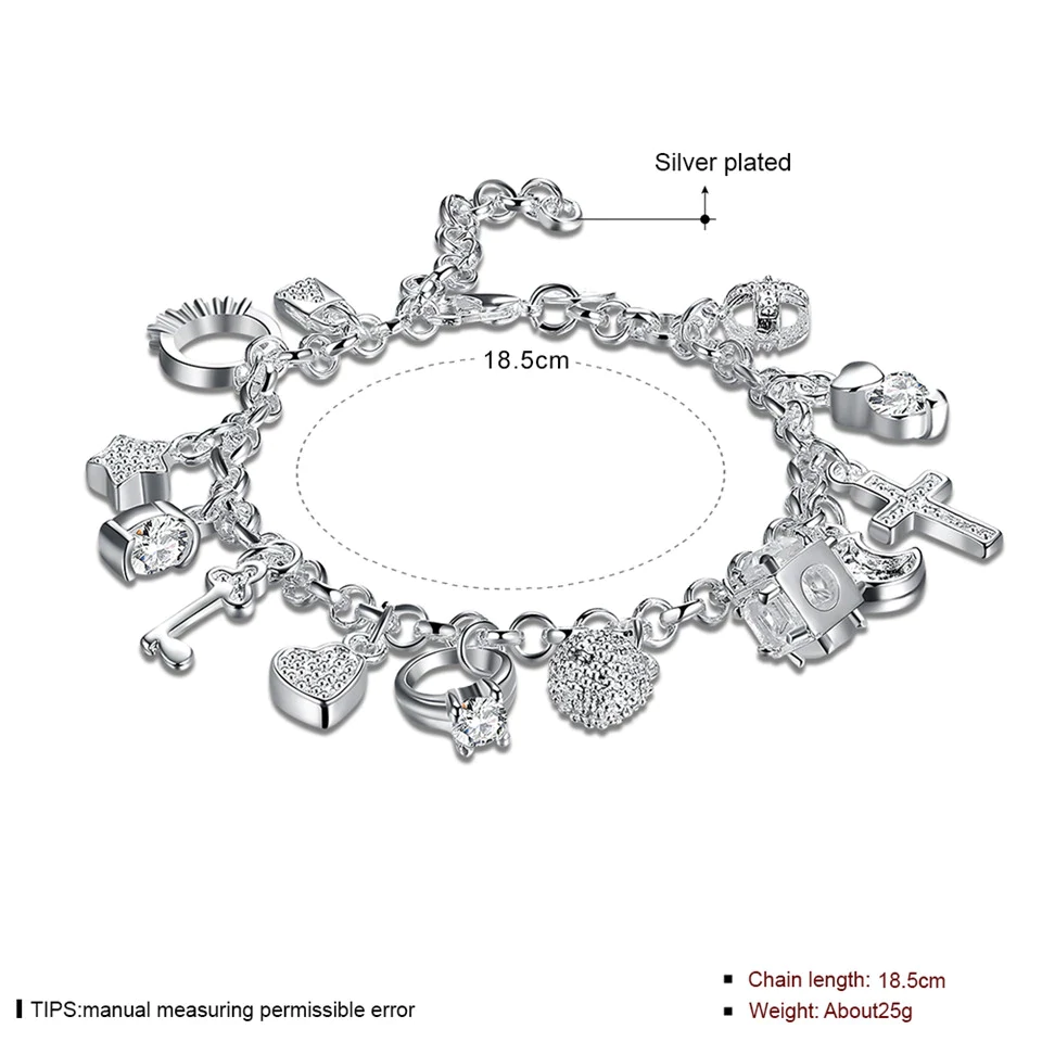 Versilbertes Charm-Armband - CharmGlow 