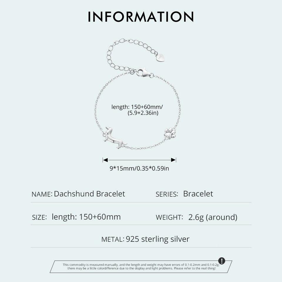 Verstellbares Armband - DachshundCharm 