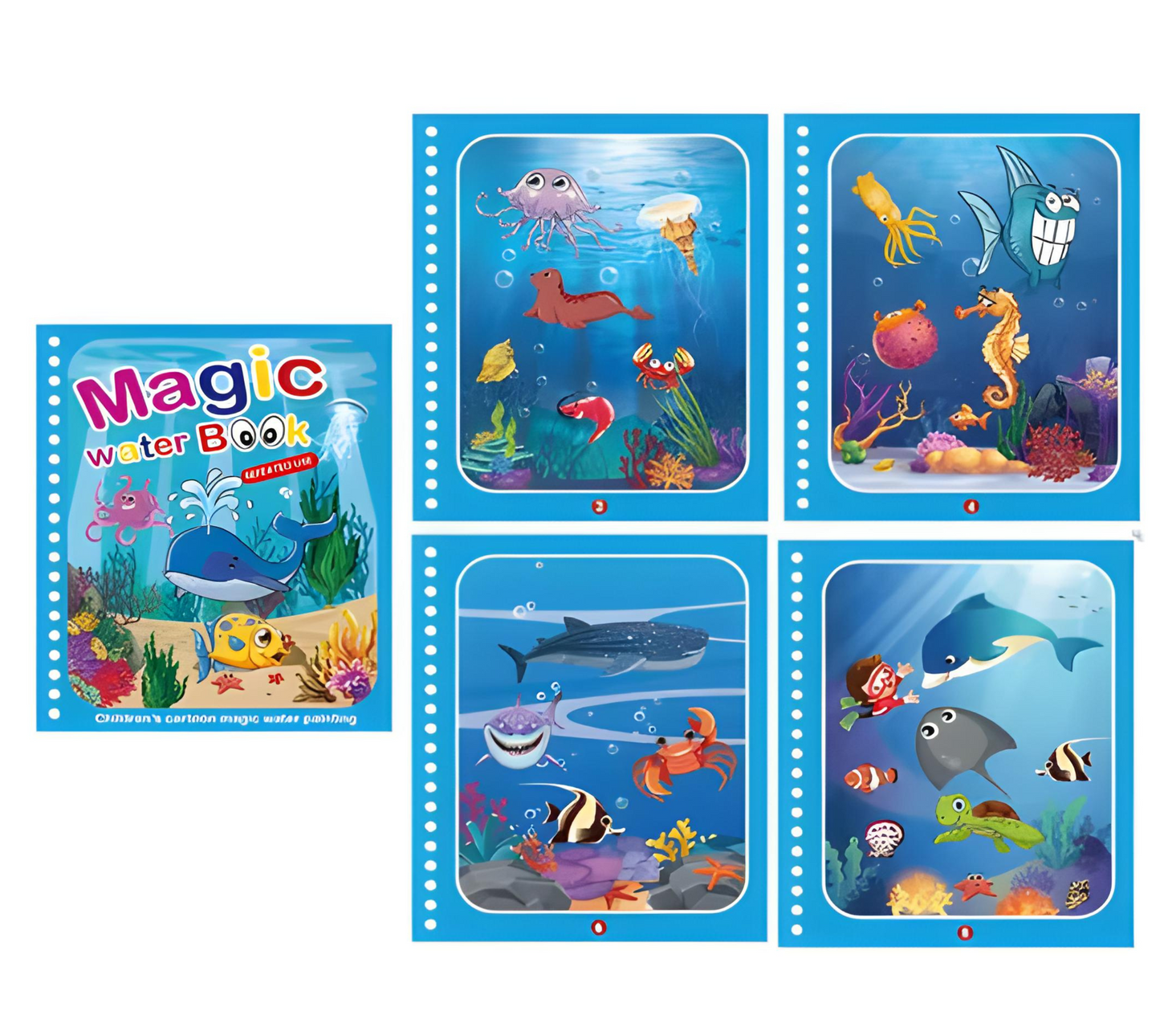 Wasser-Malbuch Set – Magischer Malspaß ohne Kleckern (4er-Set)