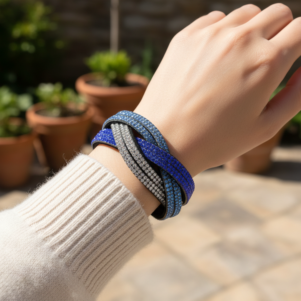 Wickelarmband Aus Leder - GlitzBracelet 