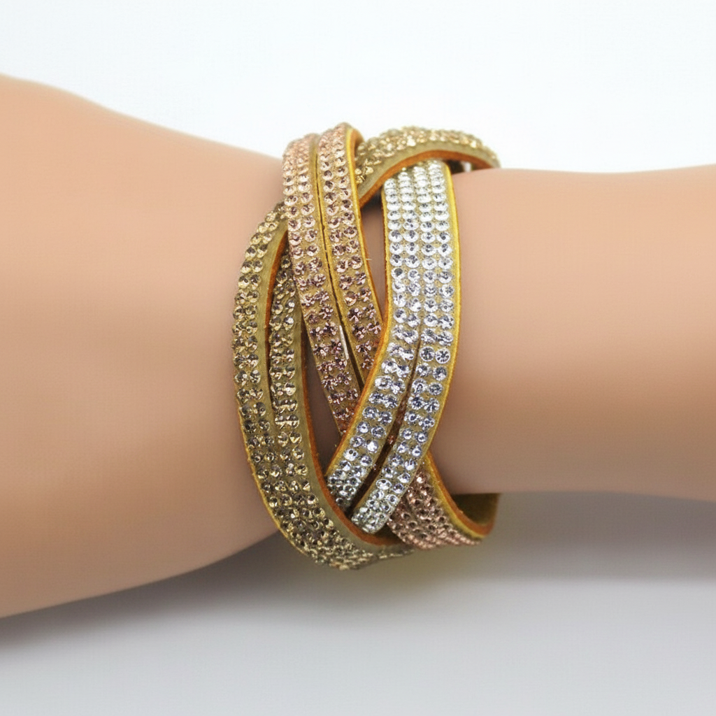Wickelarmband Aus Leder - GlitzBracelet 