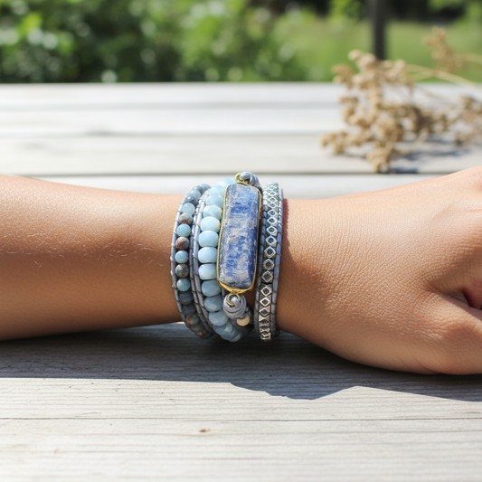 Wickelarmband Mit Edelsteinen - AurinaWrap 