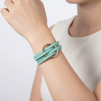 Wickelarmband Mit Magnetverschluss - LeatherWrap 