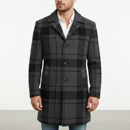 Wollmantel Mit Karomuster - Marc