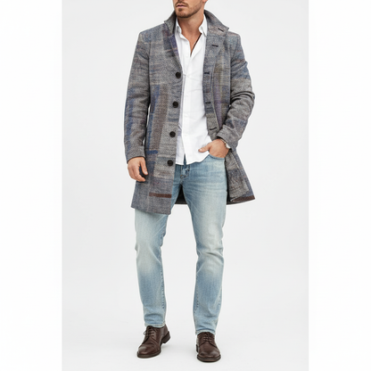 Wollmantel Mit Karomuster - Marc