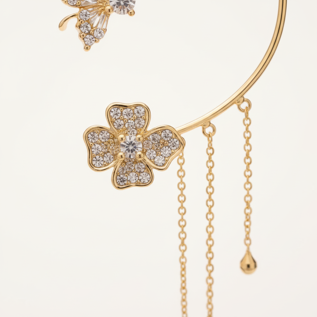 Zirkonia Ohrringe - ButterflyClip 