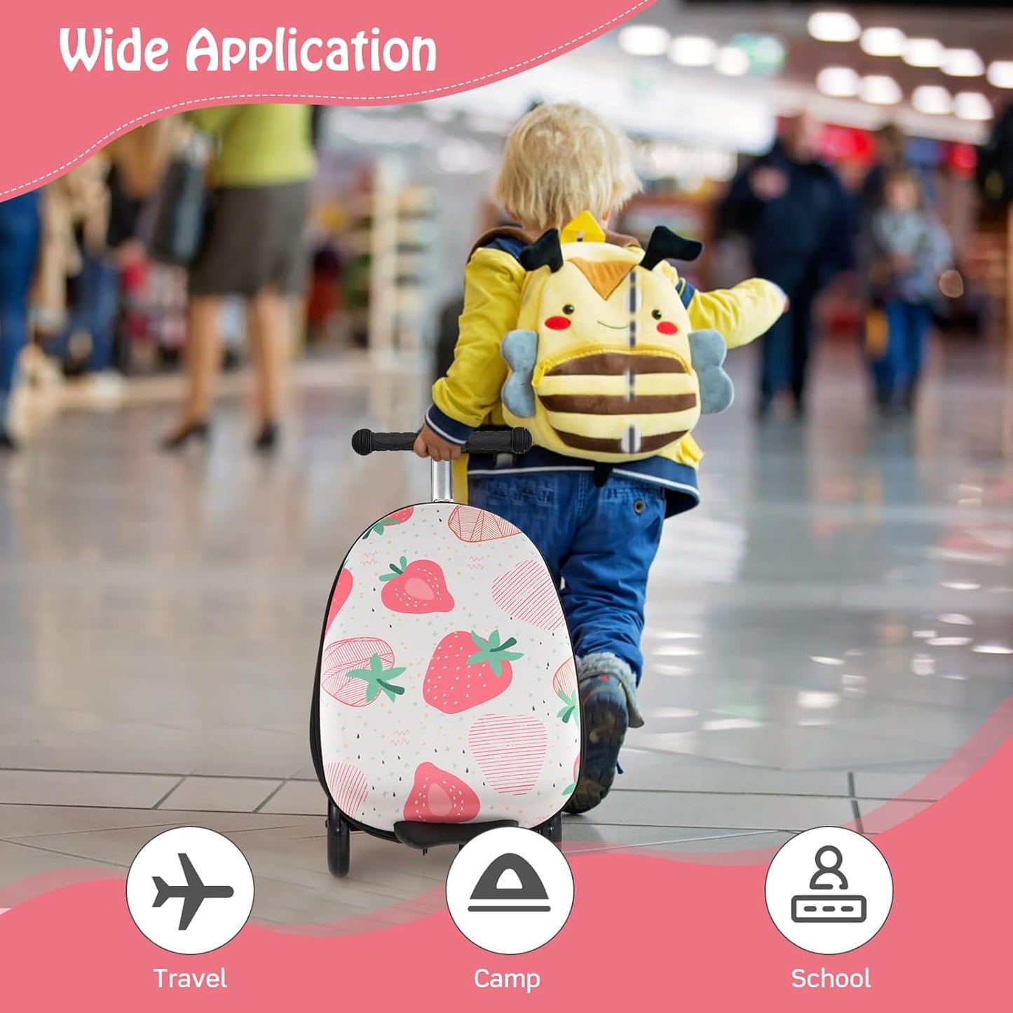 Kinder 2-in-1 Ride-On Scooter Koffer mit LED-Rädern