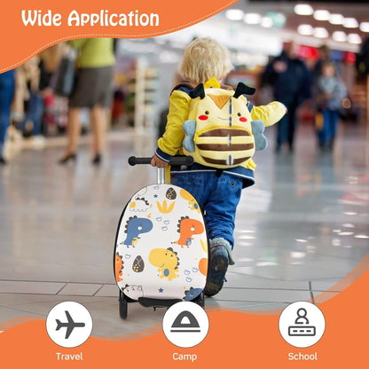 Kinder 2-in-1 Ride-On Scooter Koffer mit LED-Rädern