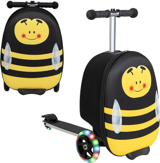 Kinder 2-in-1 Ride-On Scooter Koffer mit LED-Rädern