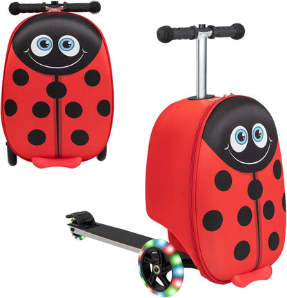Kinder 2-in-1 Ride-On Scooter Koffer mit LED-Rädern