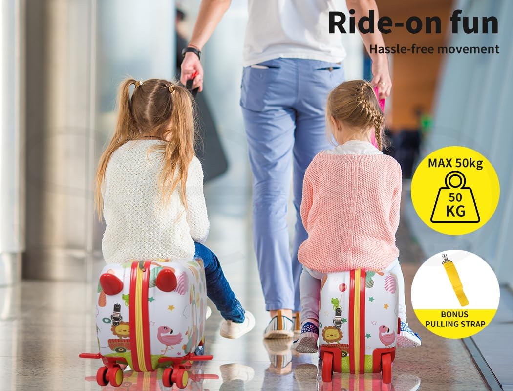 Kinderen 2-in-1 Ride-On Scooter Koffer met 360° Wielen