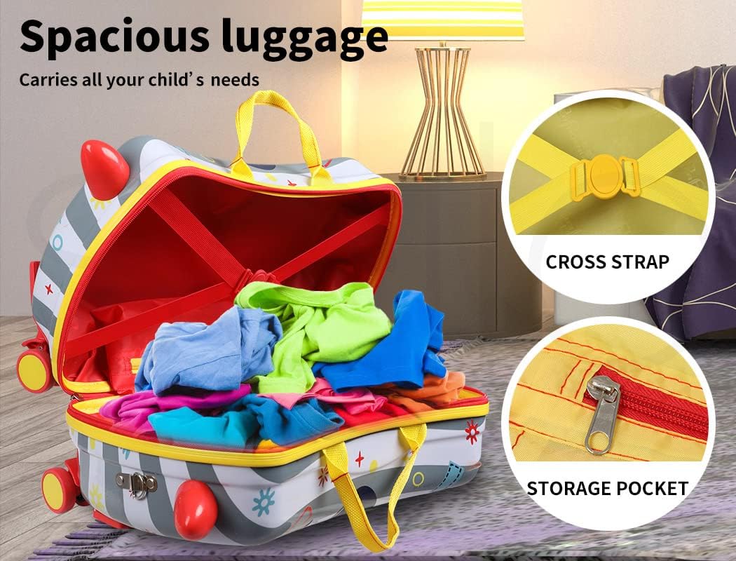 Kinderen 2-in-1 Ride-On Scooter Koffer met 360° Wielen