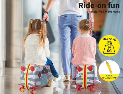 Kinderen 2-in-1 Ride-On Scooter Koffer met 360° Wielen