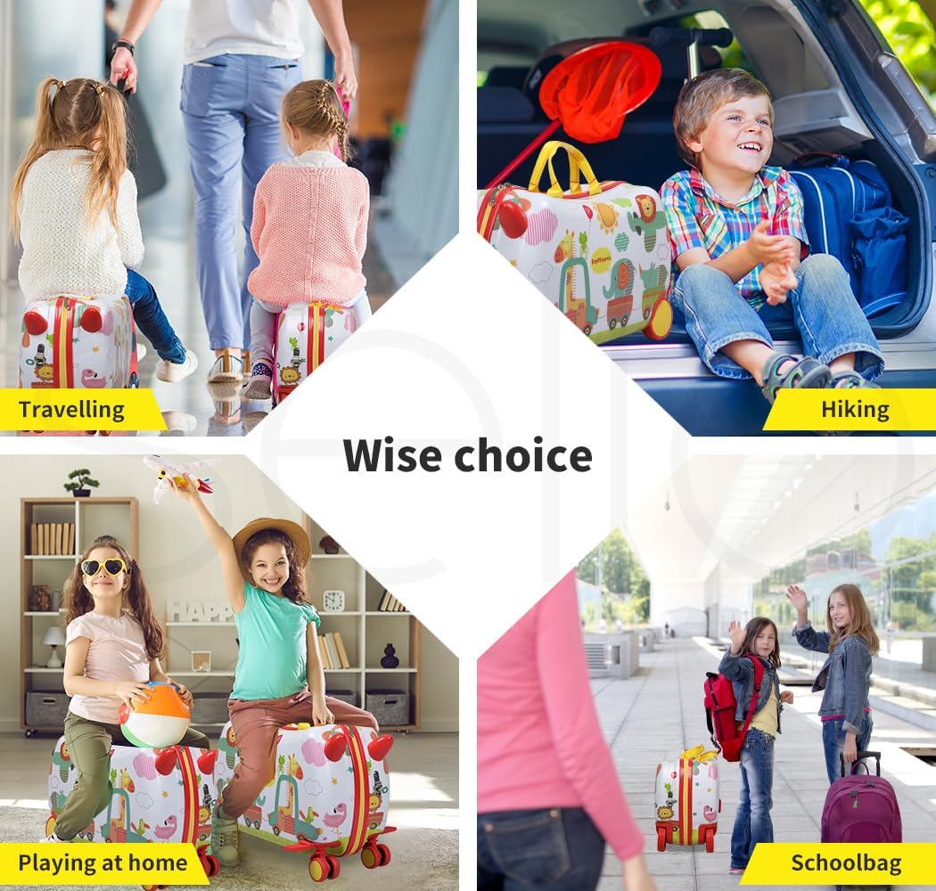 Kinderen 2-in-1 Ride-On Scooter Koffer met 360° Wielen