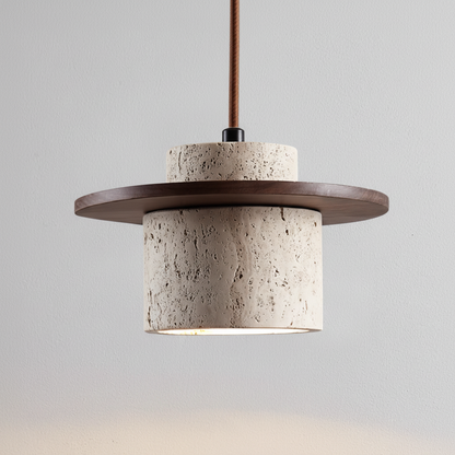 Hängelampe Travertin Holzoptik - Travento