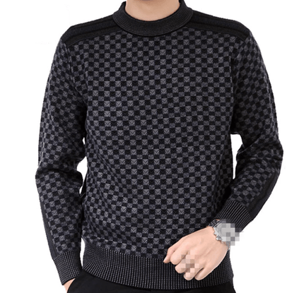 Herren-Pullover mit Karo-Strickmuster – Fabian