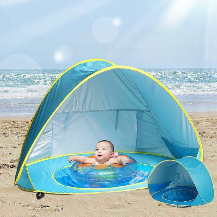 UV-Schutz-Strandzelt mit integriertem Baby-Planschbecken – Schattenplitsch