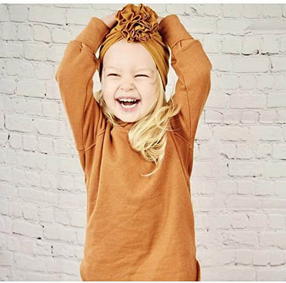 Weiche Baby-Turbanmütze mit Rüschendetail – Herbstzauber KuschelGlanz (1+1 Gratis)