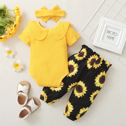2-teiliges Baby-Outfit mit Sonnenblumenmuster – SonnenLächeln